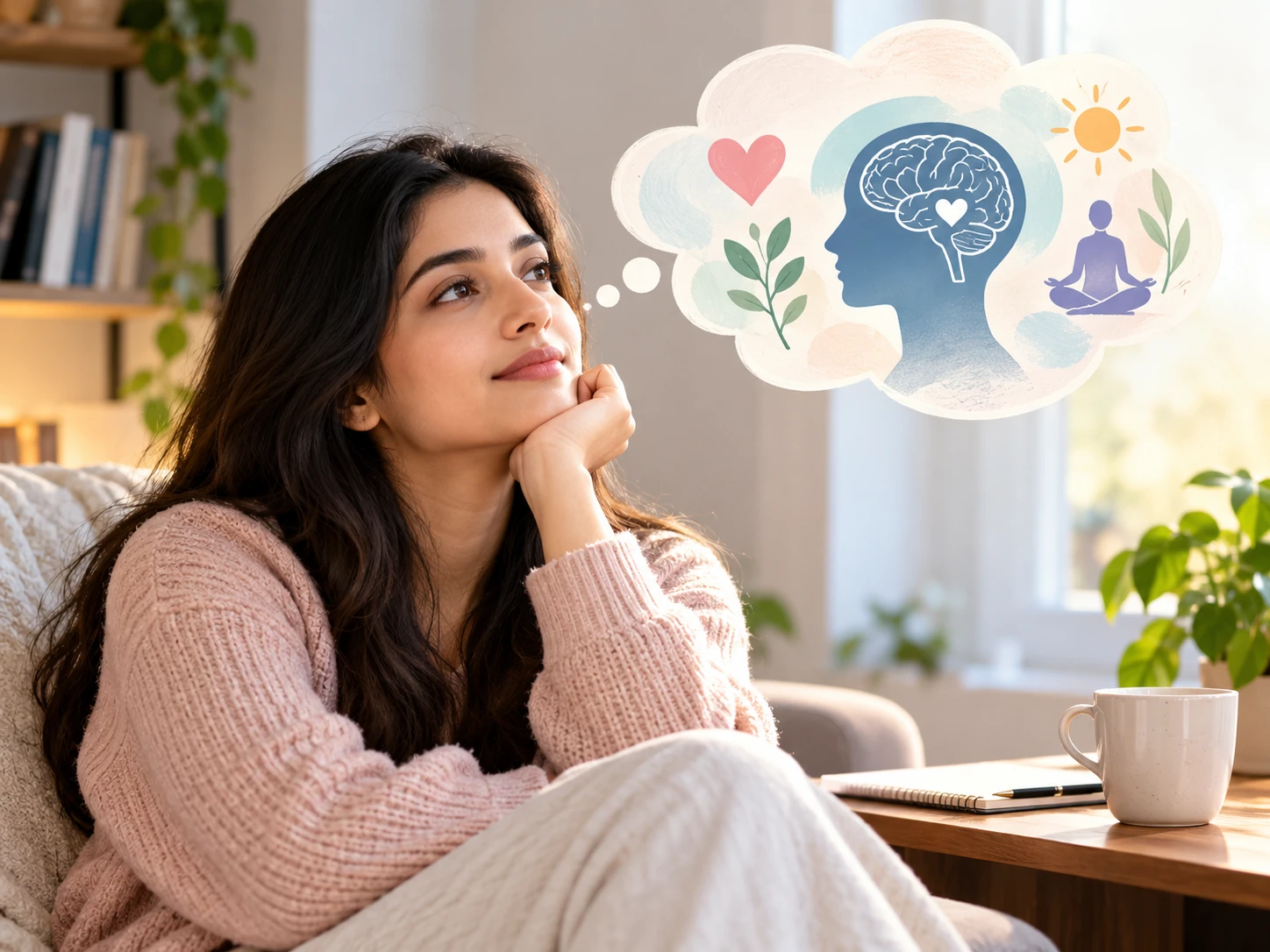 adult reflecting mental health